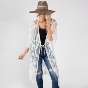 White Lace Embroidered Fabric size XL